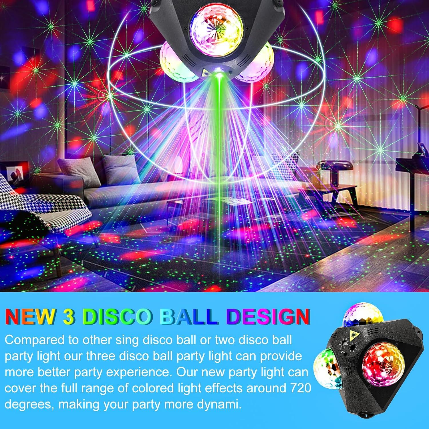 Luces de Fiesta Disco LED RGB 4 en 1 con Control Remoto