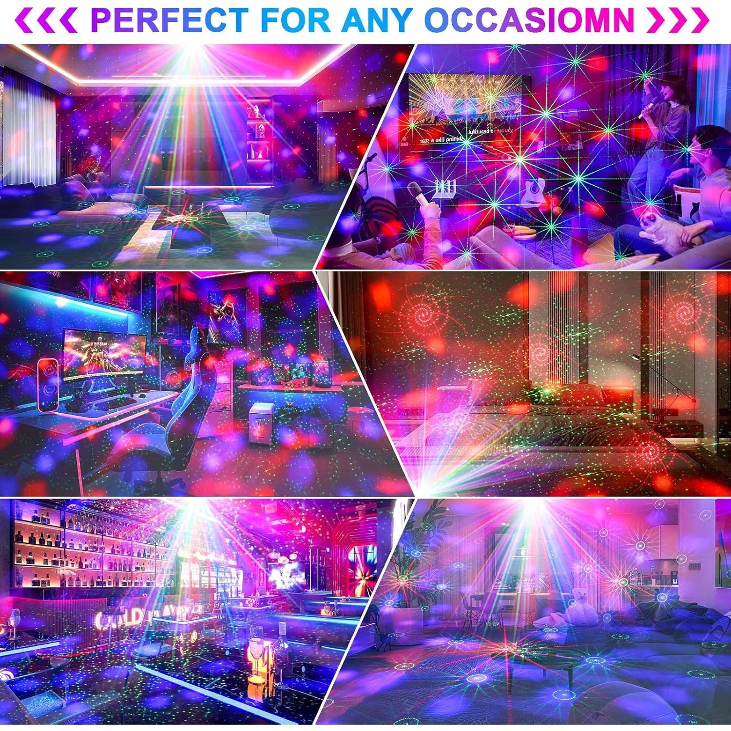 Luces de Fiesta Disco LED RGB 4 en 1 con Control Remoto