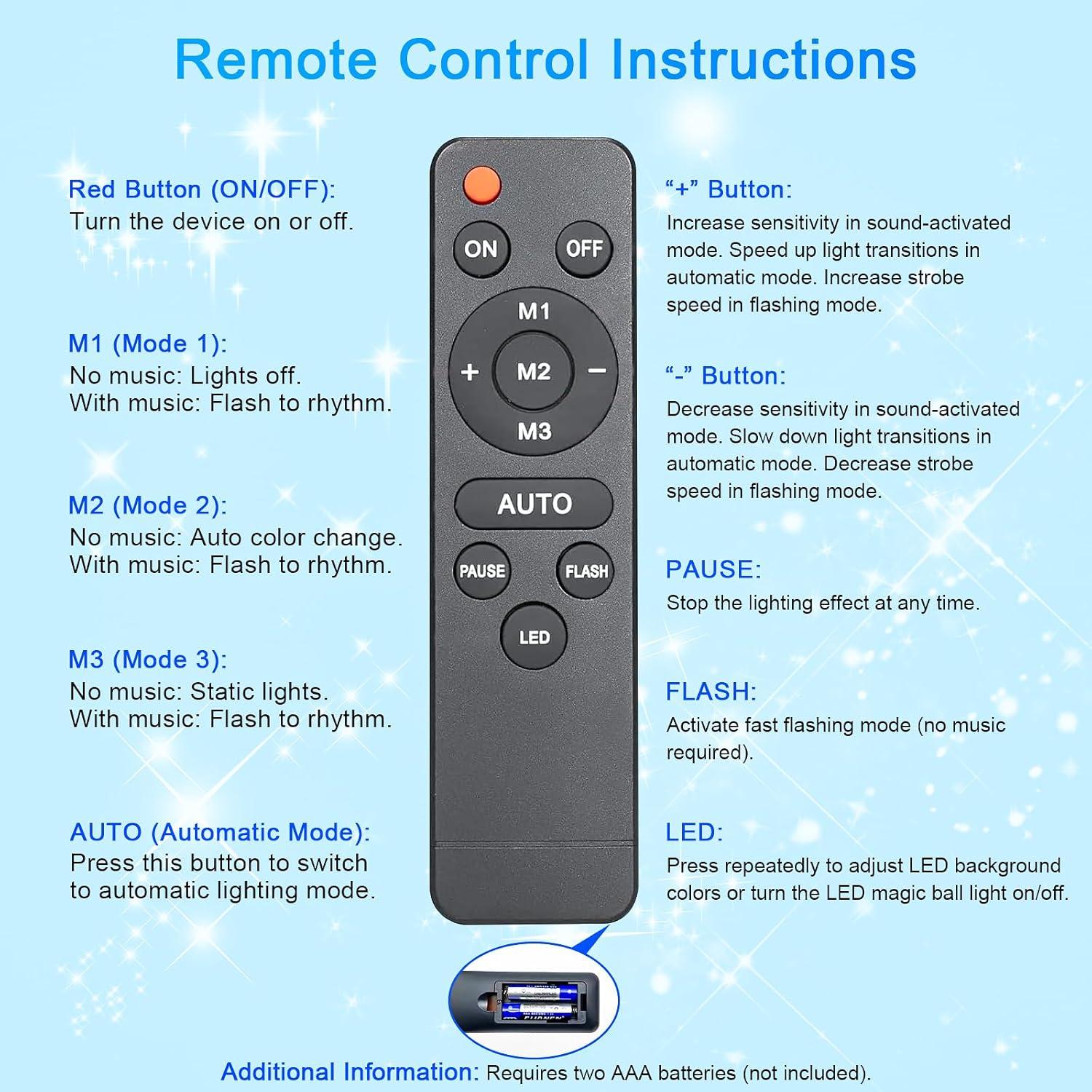 Luces de Fiesta Disco LED RGB 4 en 1 con Control Remoto