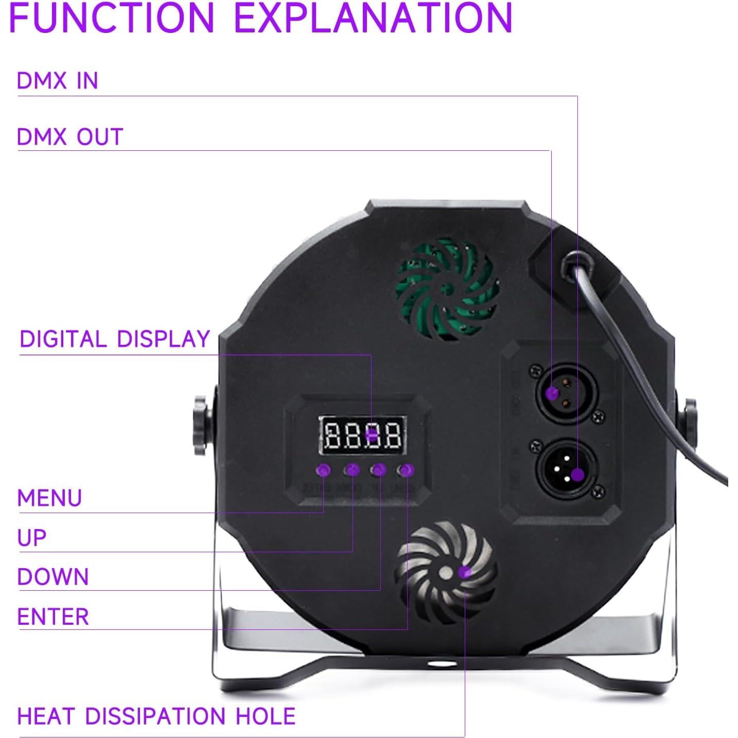 Luces PAR LED RGB Strobe 36 Zhongshan, 4 Paquetes, Control Remoto