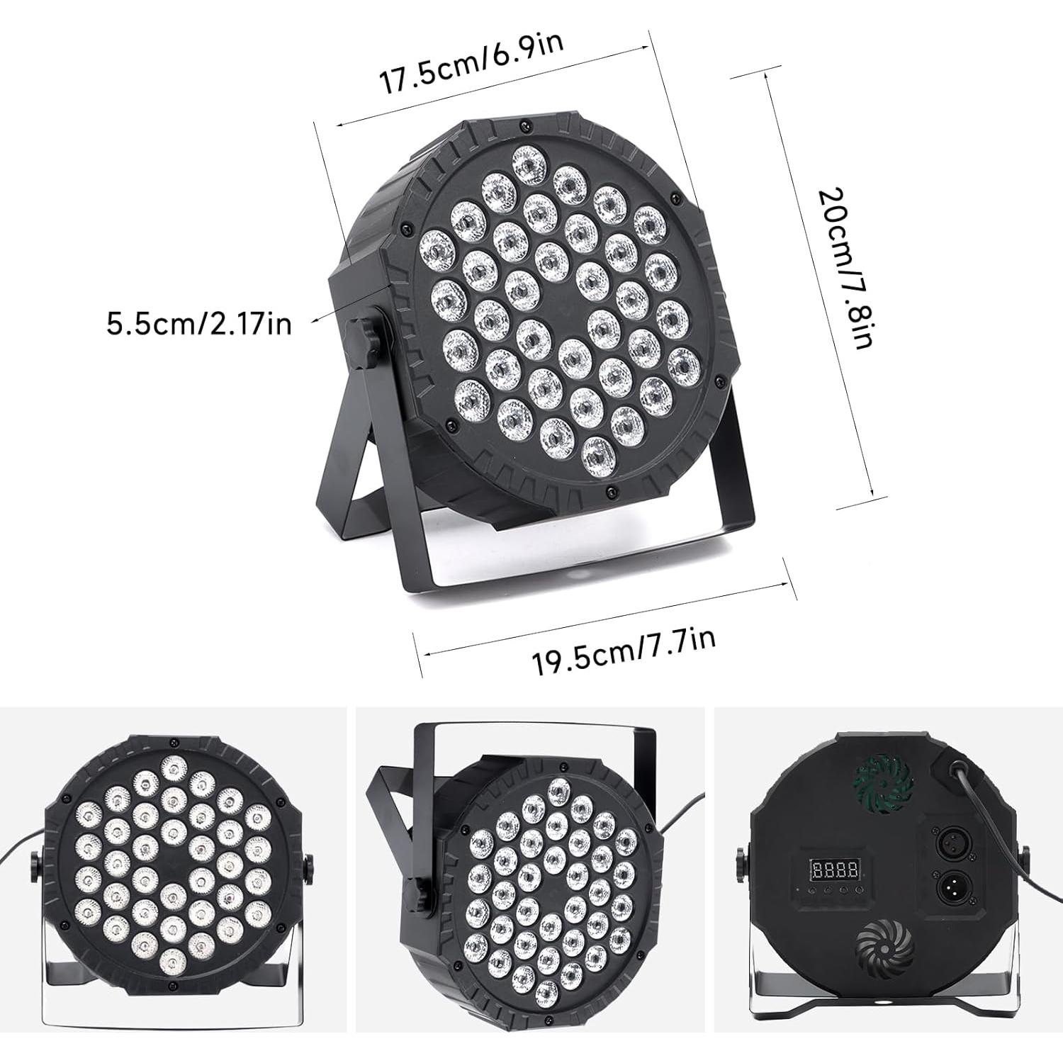 Luces PAR LED RGB Strobe 36 Zhongshan, 4 Paquetes, Control Remoto
