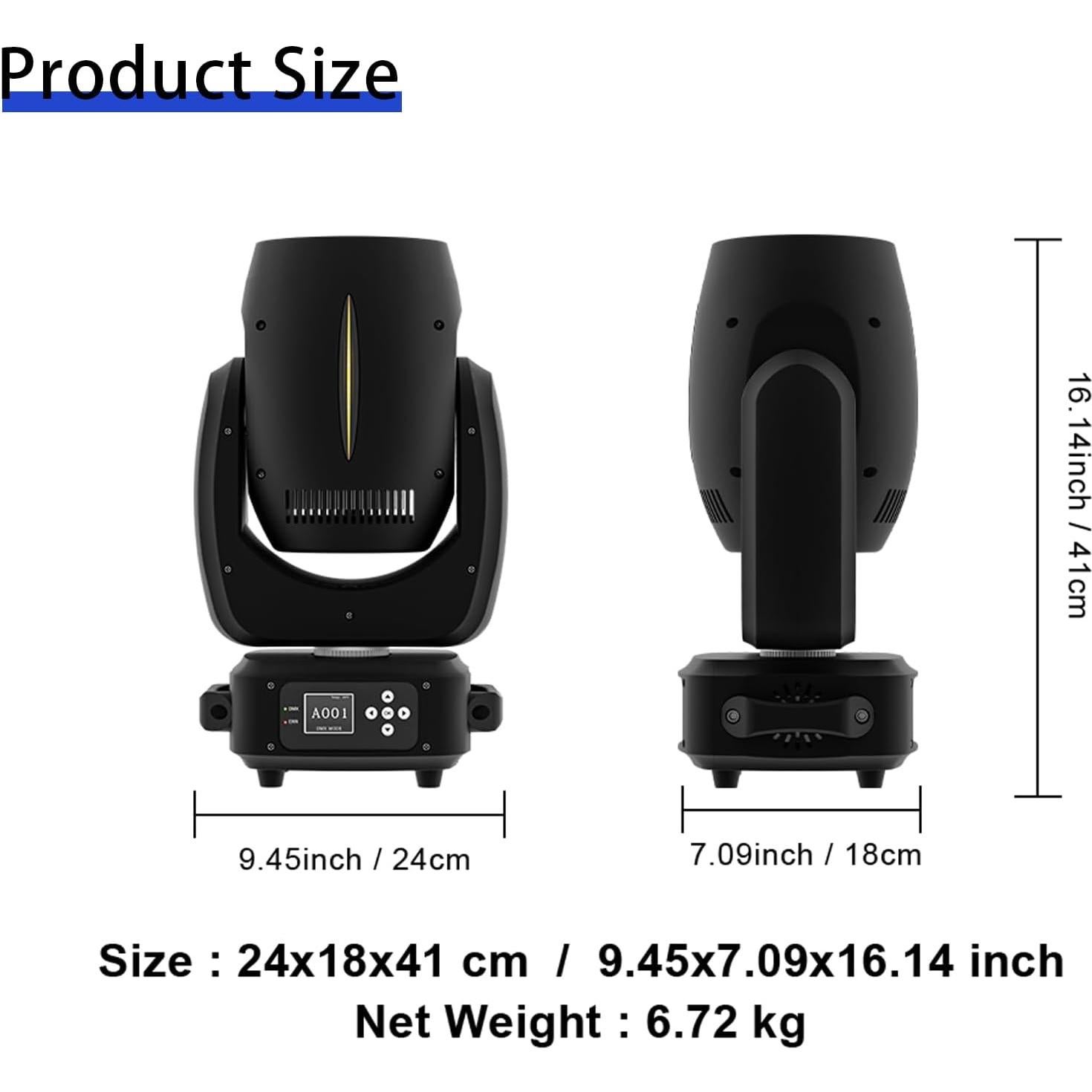 Luz de Cabeza Móvil SHEHDS 180W con 14 Gobos y Prisma 18 Facetas