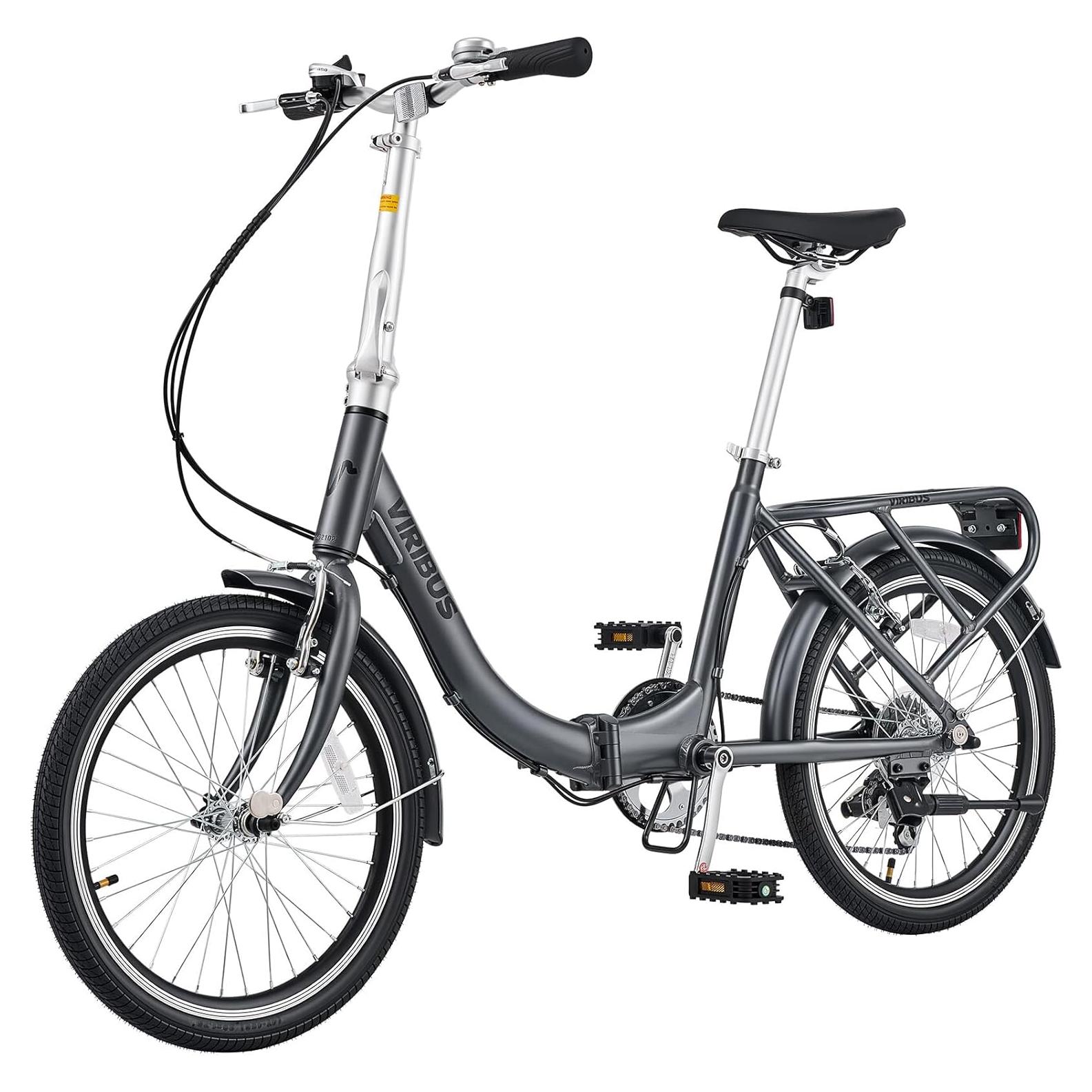 Bicicleta Plegable Viribus 20" 7 Velocidades Aluminio Gris