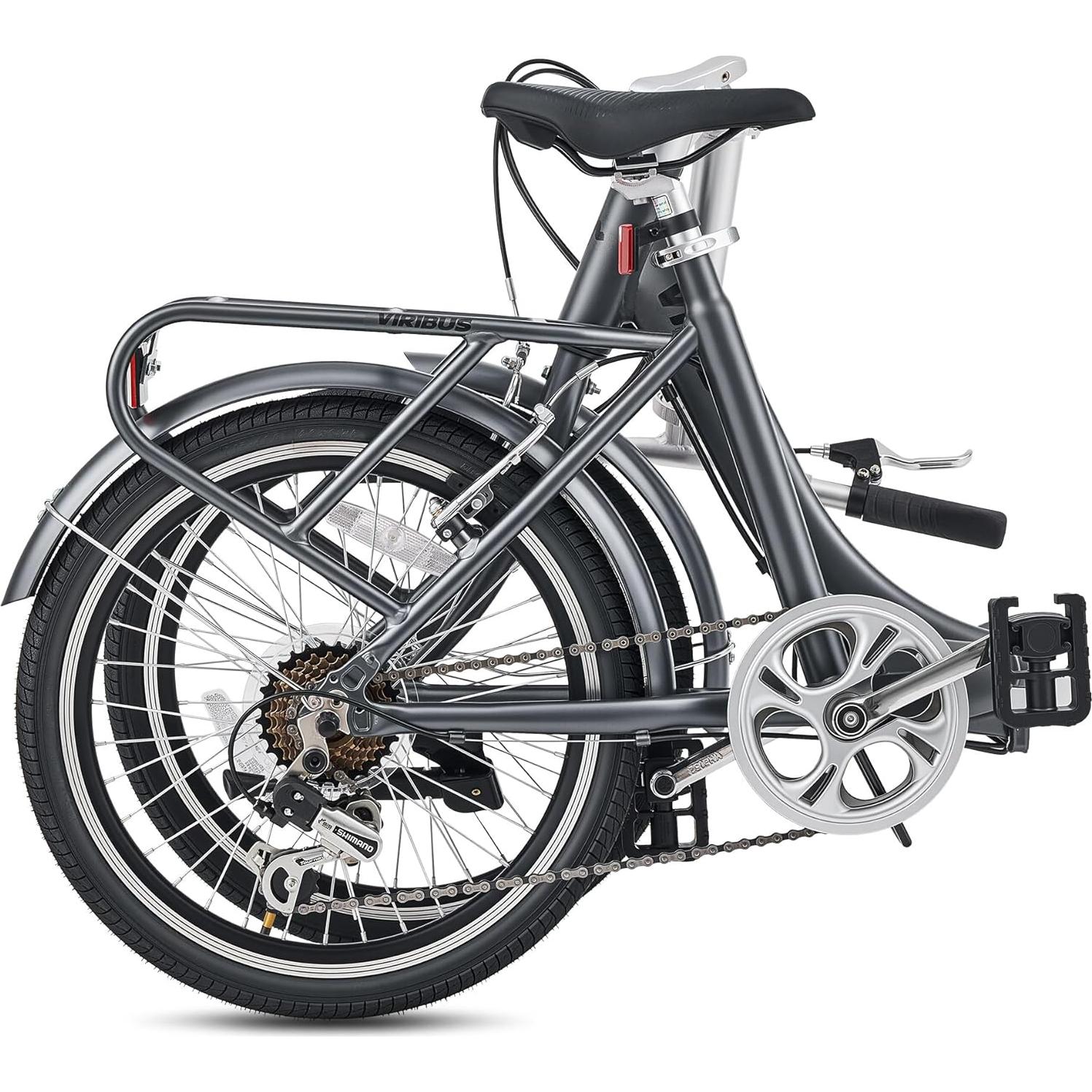 Bicicleta Plegable Viribus 20" 7 Velocidades Aluminio Gris