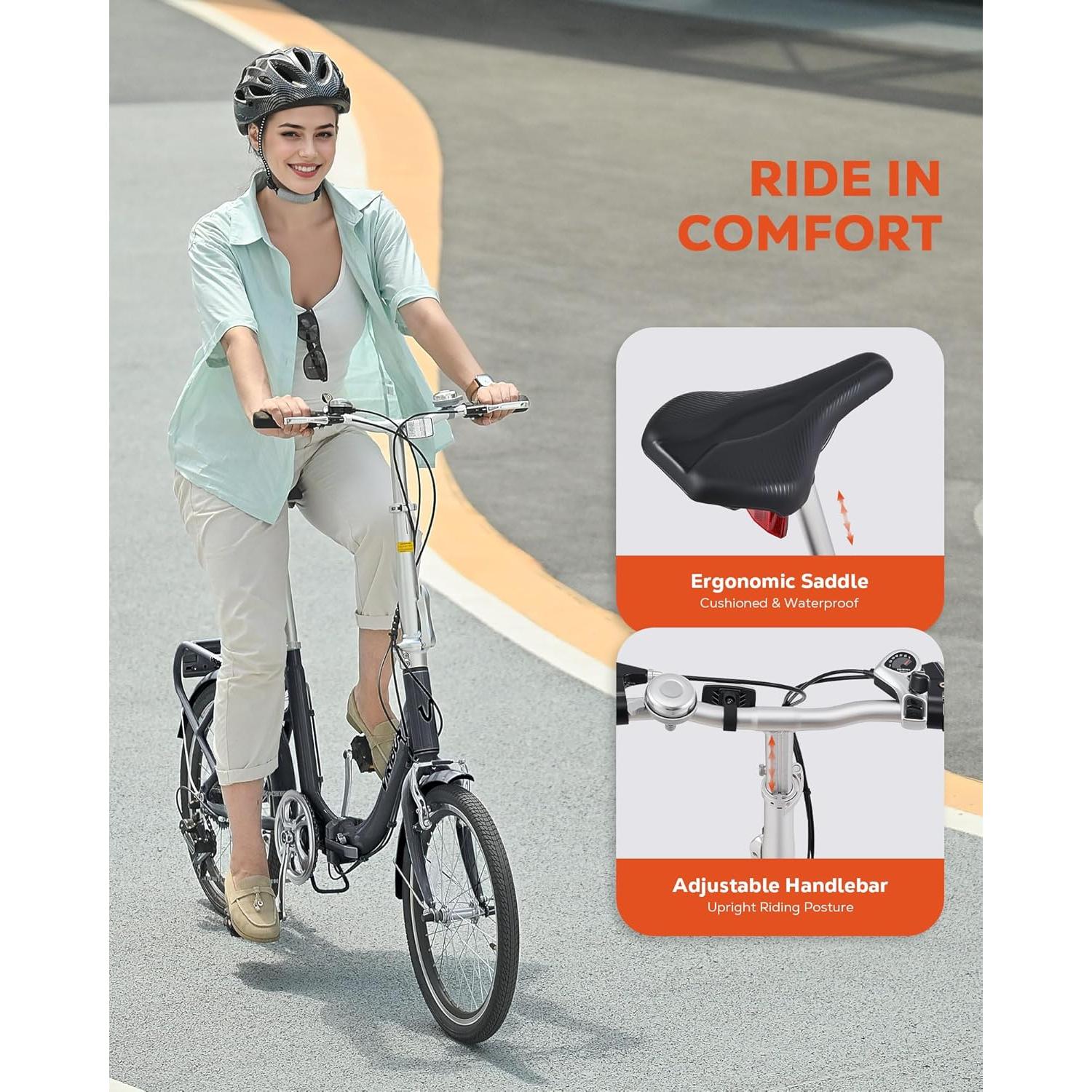 Bicicleta Plegable Viribus 20" 7 Velocidades Aluminio Gris