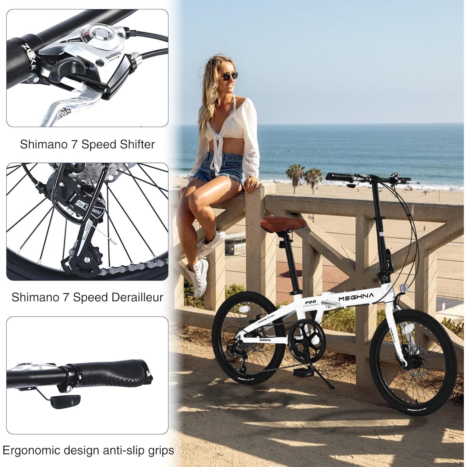 Bicicleta Plegable Urbana YHUBHSIS 20" 7 Velocidades Aluminio