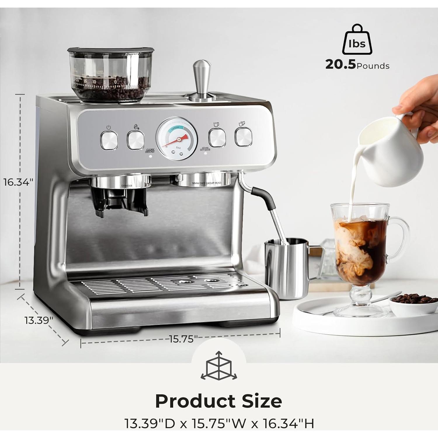 Máquina de Espresso Havato CM5020B-UL 20 Bar con Molinillo 2.8L