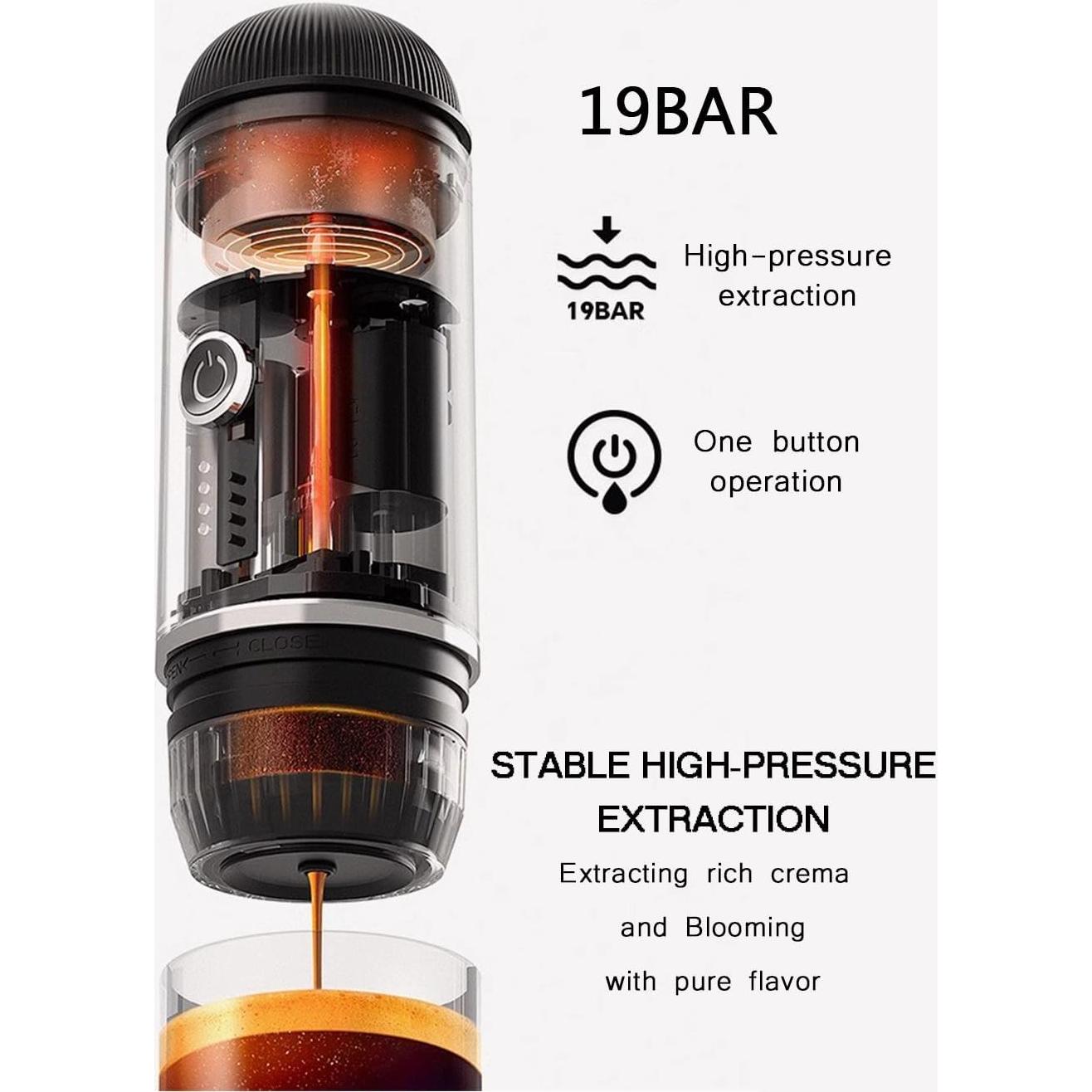 Máquina de Café Espresso Portátil Walktosun FA-G309401 19 Bar