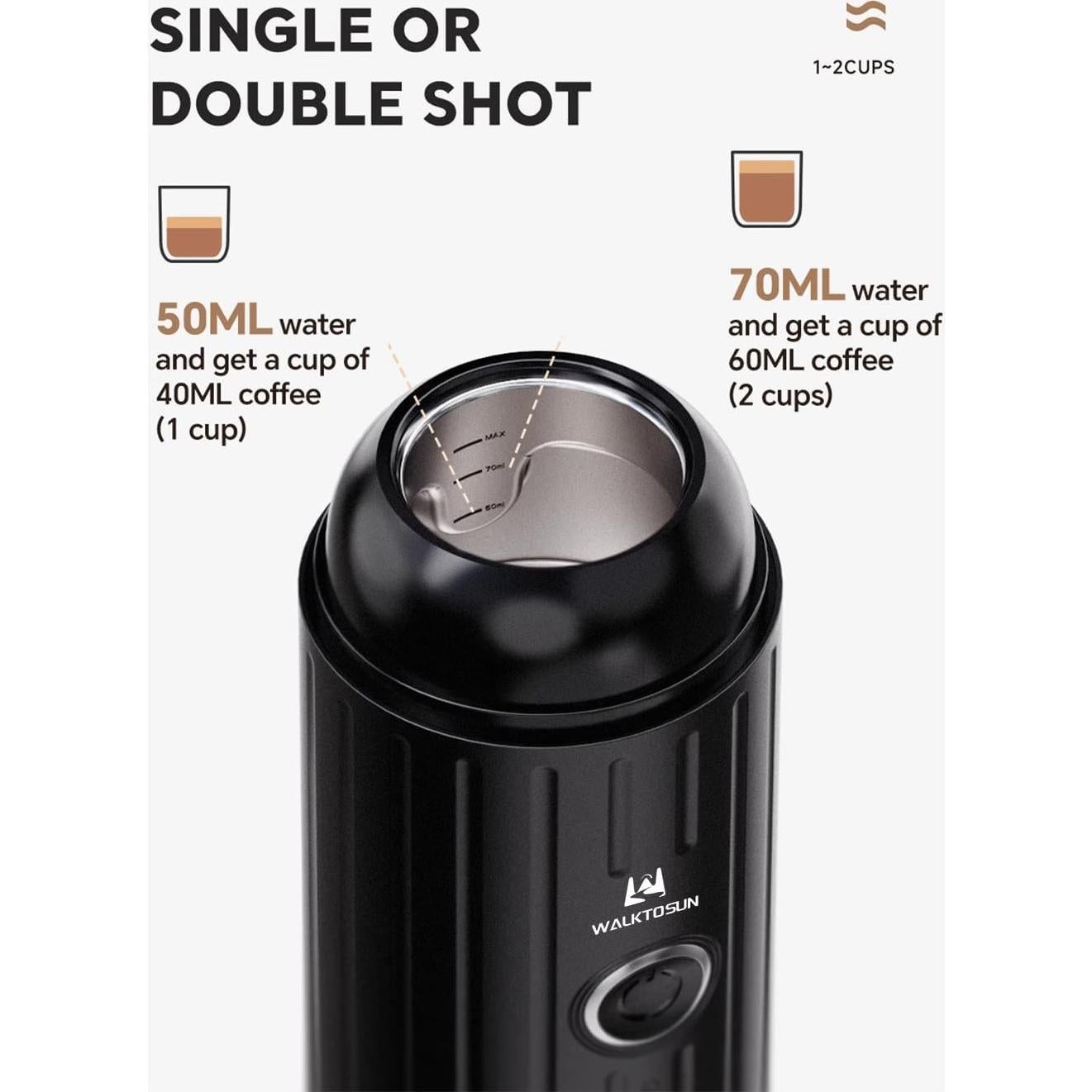 Máquina de Café Espresso Portátil Walktosun FA-G309401 19 Bar