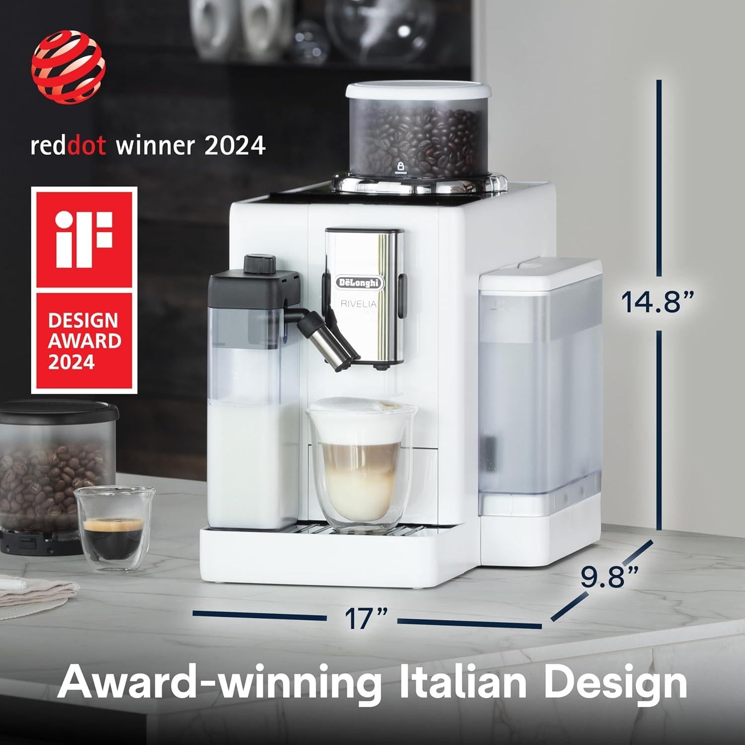 Cafetera Espresso Automática De'Longhi Rivelia Blanca 9.7 kg