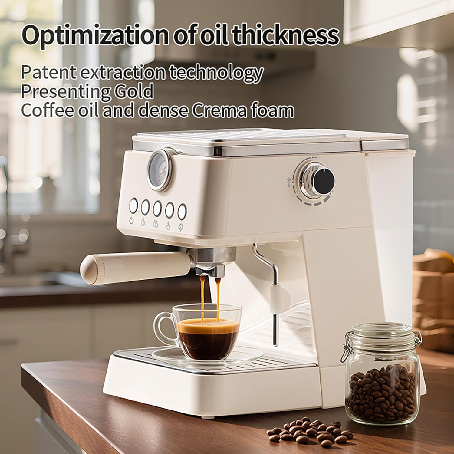 Máquina de Espresso BQEUCE 20 Bar 1300W Semi-Automática Blanca