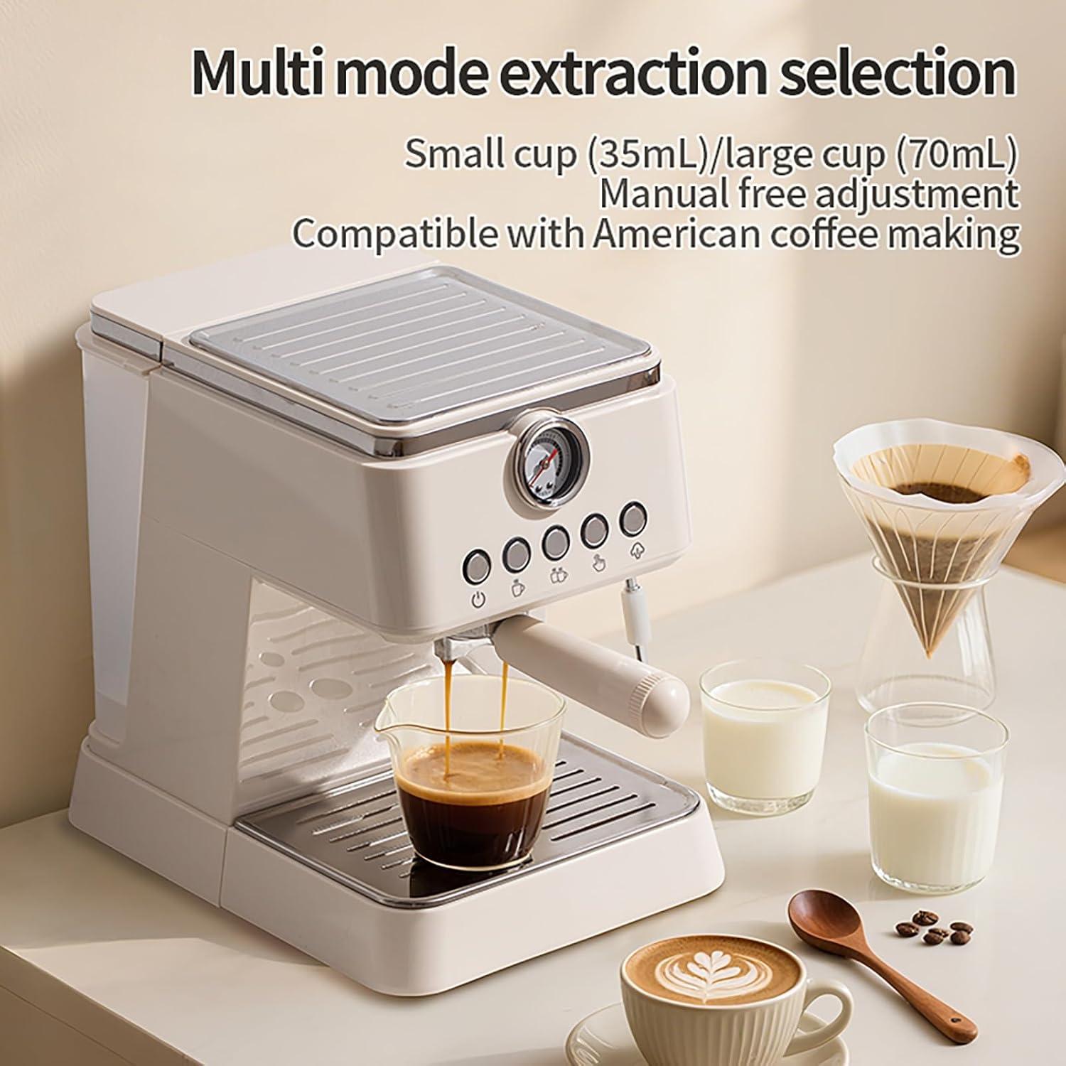 Máquina de Espresso BQEUCE 20 Bar 1300W Semi-Automática Blanca