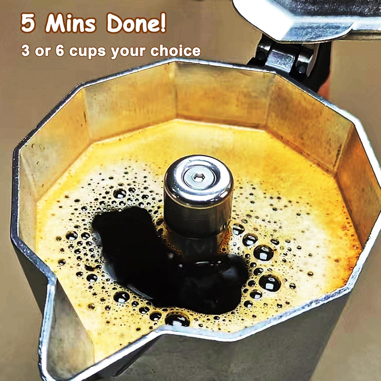 Cafetera Espresso Eléctrica KITfanz Olla Moka 6 Tazas Rojo