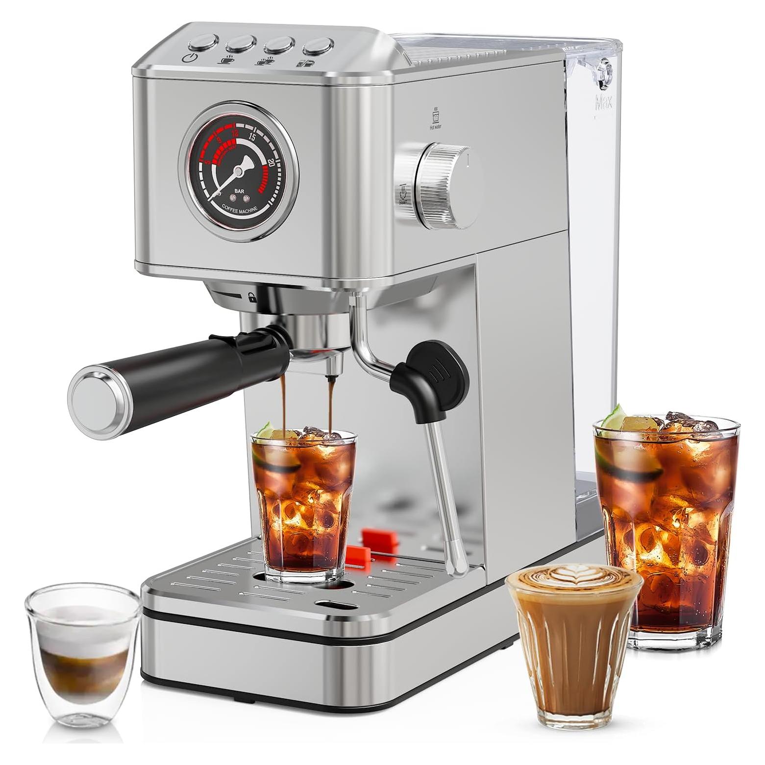 Máquina de Espresso TINTALK TEM623B 20 Bar con Espumador