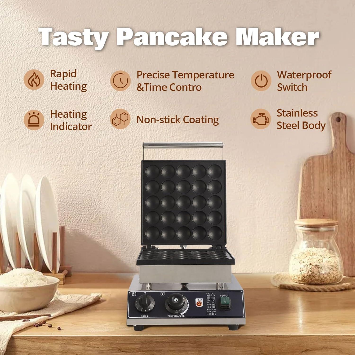 Mini Máquina de Pancakes Holandeses GarveeTech 25 Pcs 4.5 cm