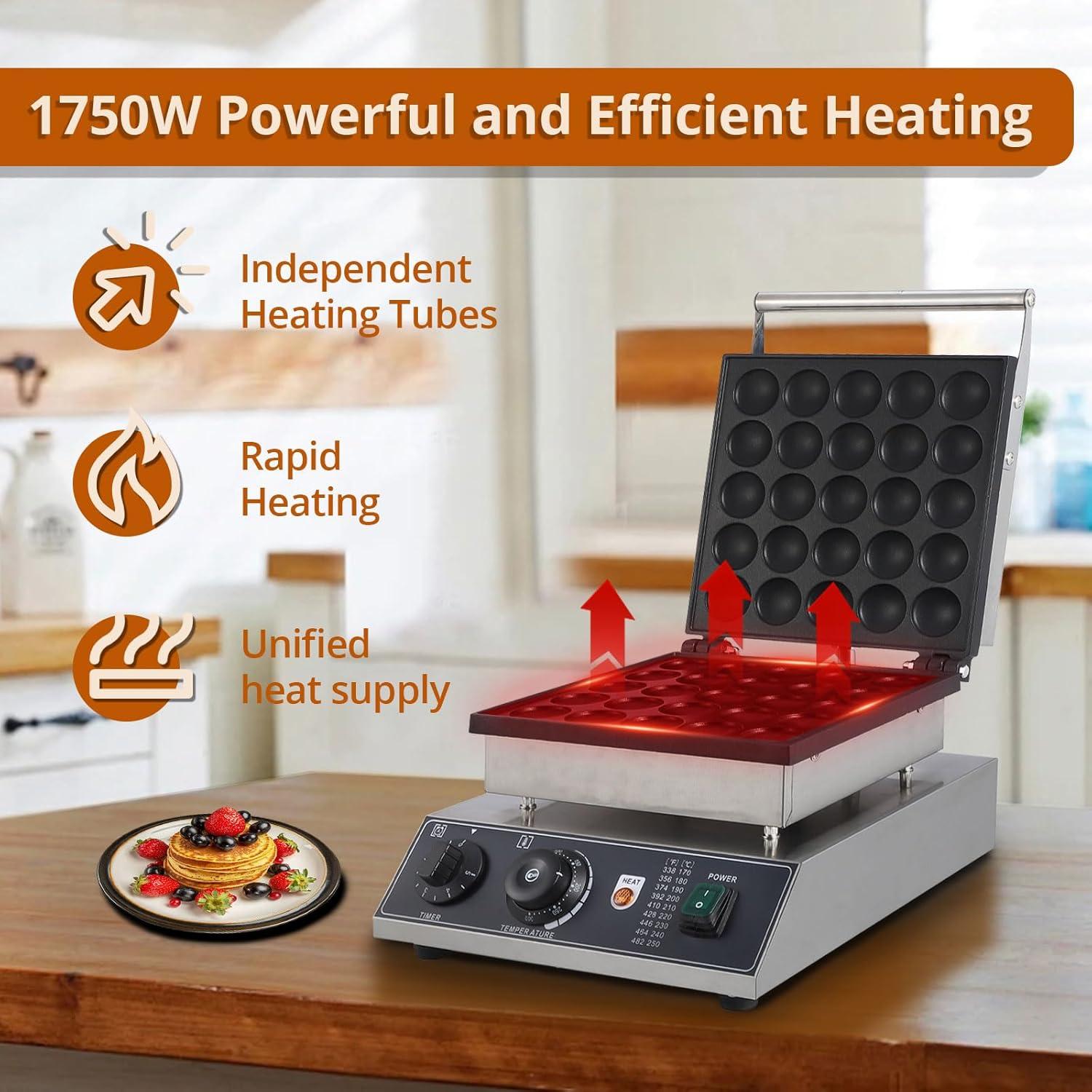 Mini Máquina de Pancakes Holandeses GarveeTech 25 Pcs 4.5 cm