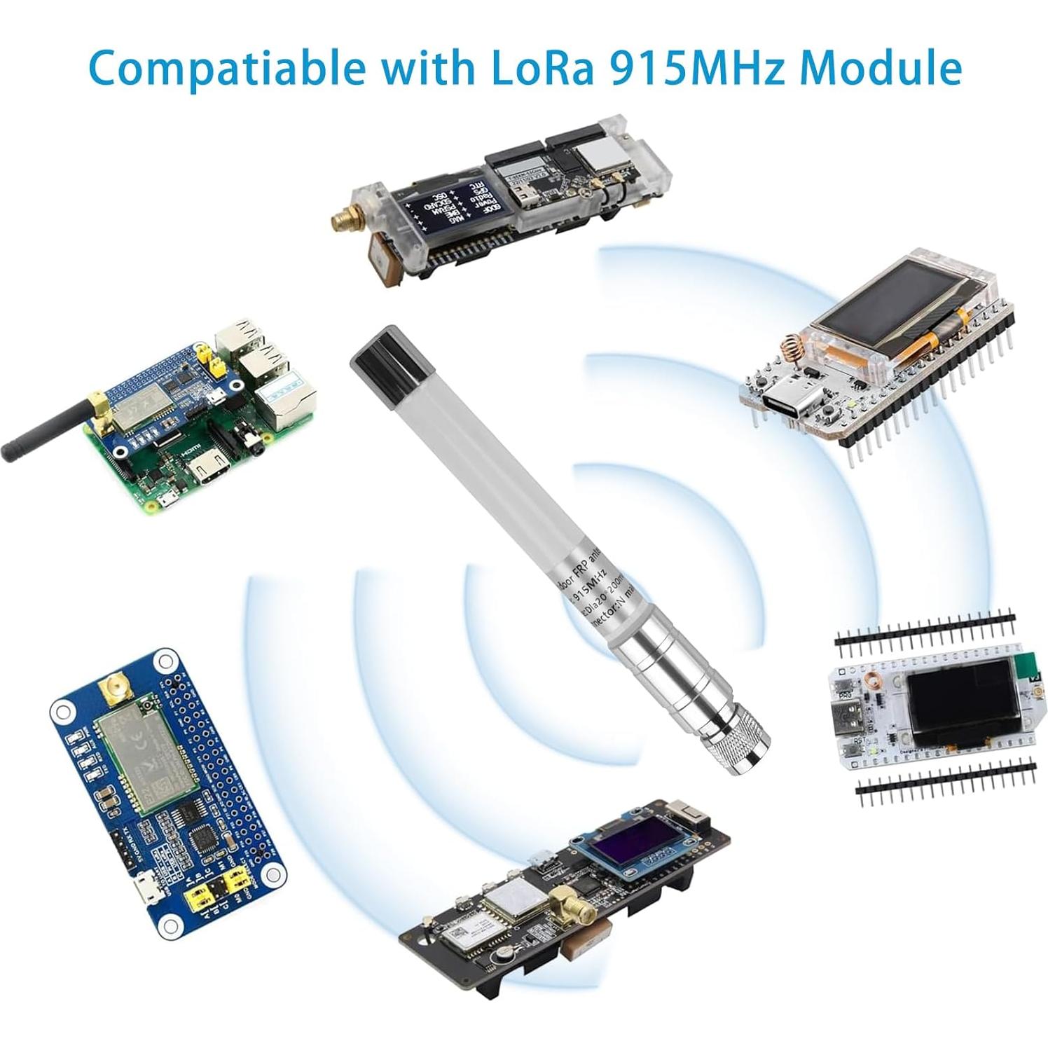 Antena de Fibra de Vidrio 20cm 915MHz 5.8dBi KMR195 para Helium