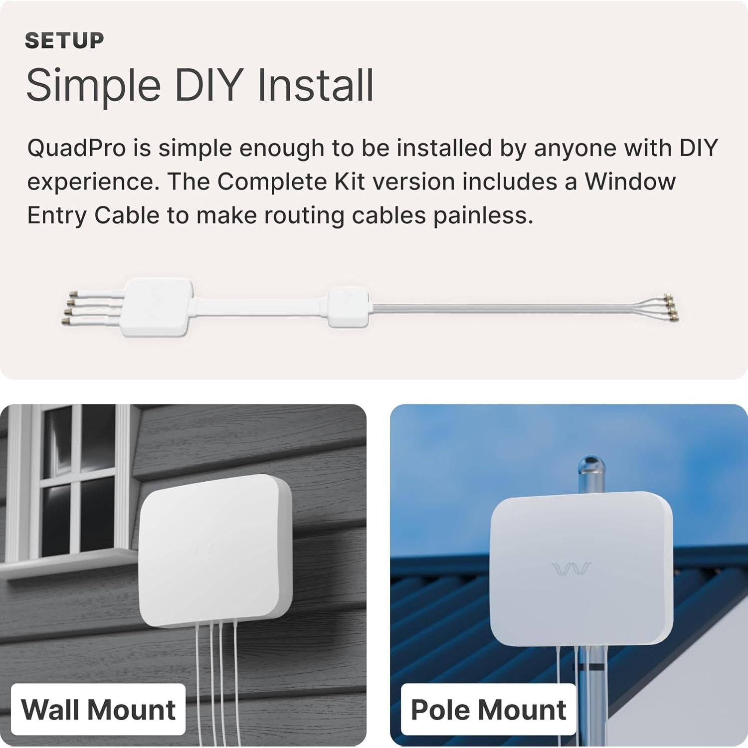 Kit Antena MIMO QuadPro 4x4 Waveform con Cable 6.1 m