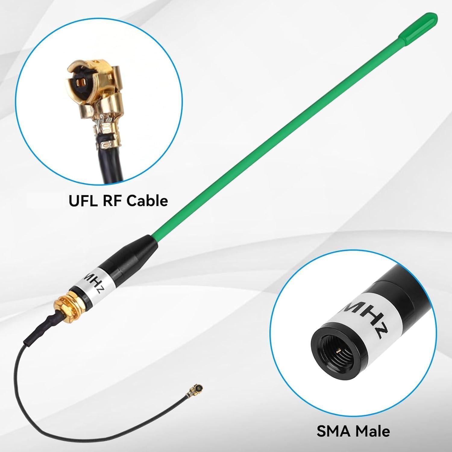 Antena LoRa Meshnology 915MHz 10dBi SMA Macho 17cm Verde