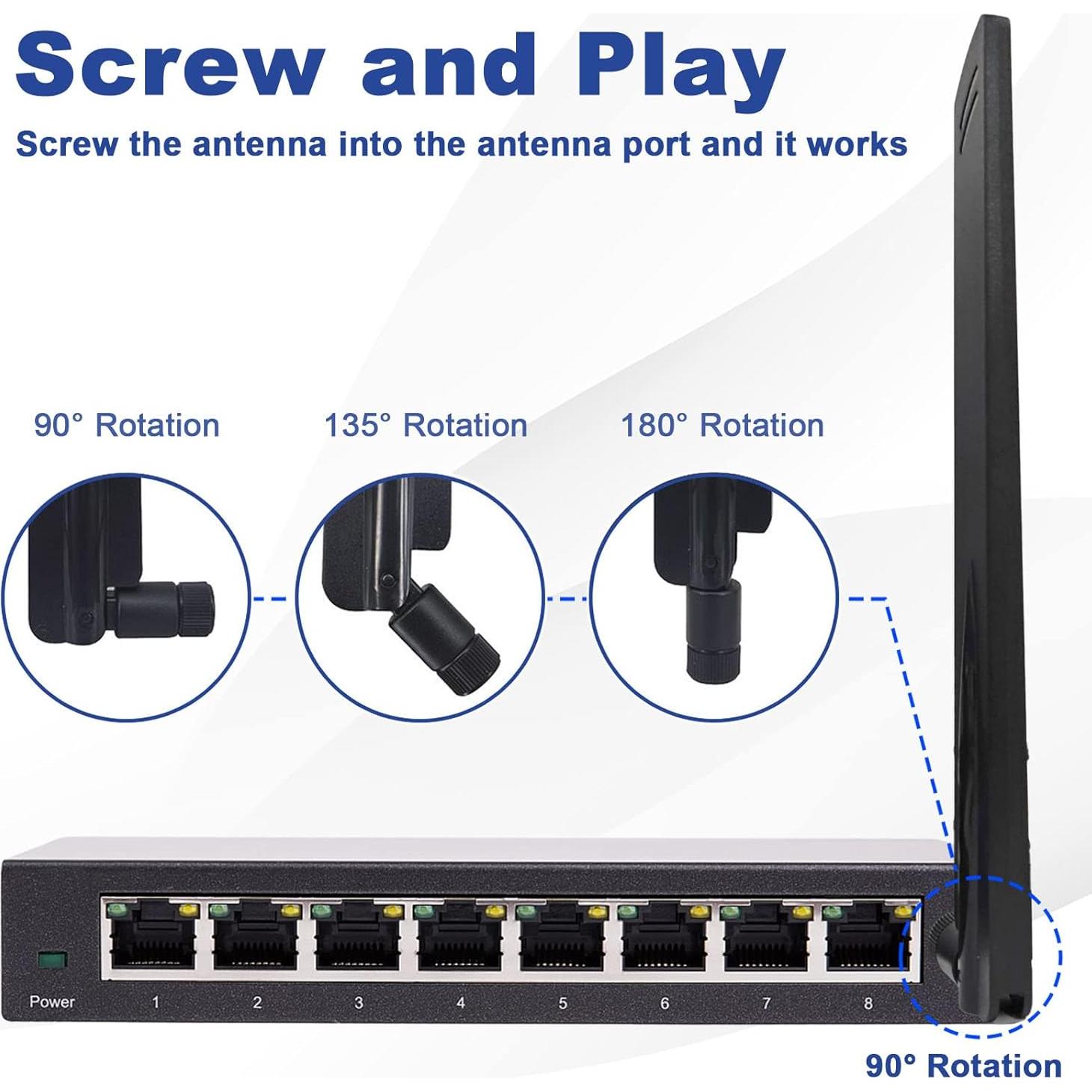 Antena Omnidireccional 12dBi 433MHz SMA Macho - Paquete de 2