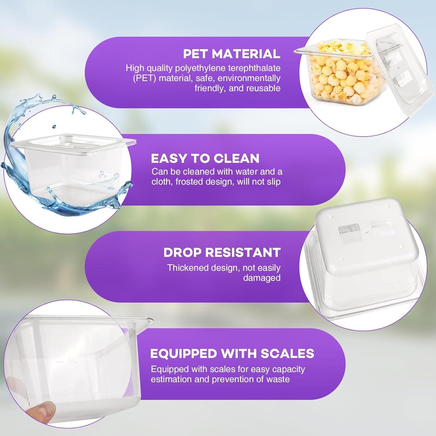 Bandejas de Plástico VOISEN 1/6 10.16 cm con Tapas - 6 Piezas