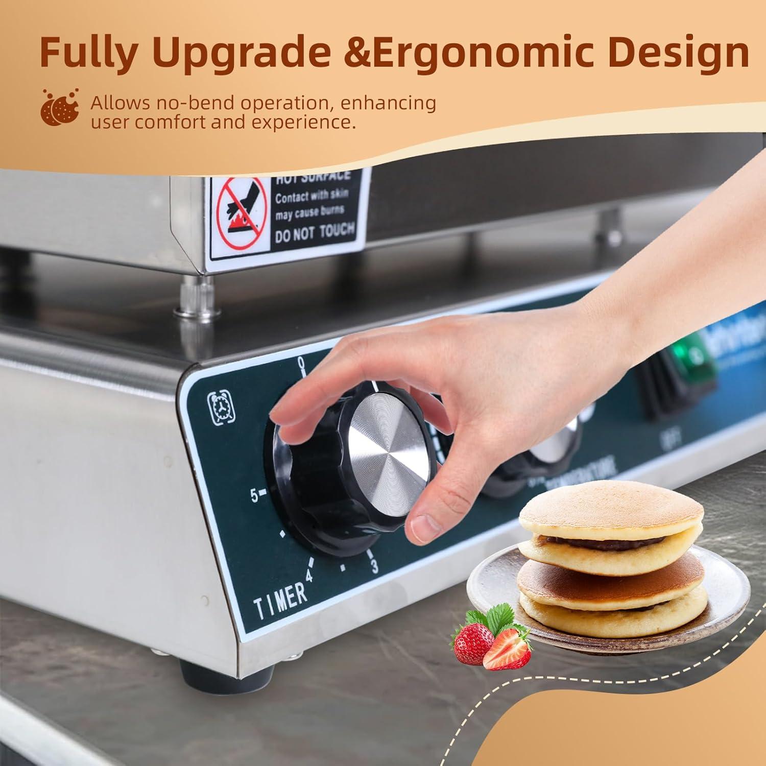 Hehinton Mini Maker de Pancakes 50 Agujeros 1700W Acero Inoxidable