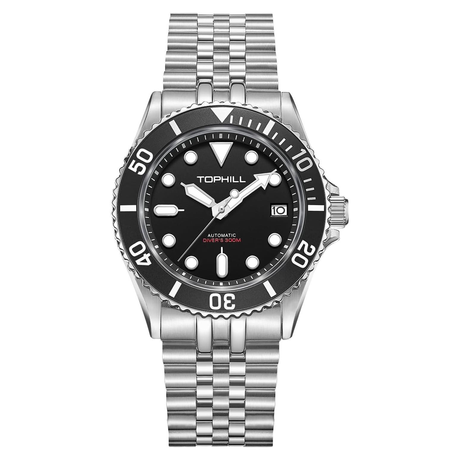 Reloj de Buceo Automático TOPHILL TD007 300m Negro