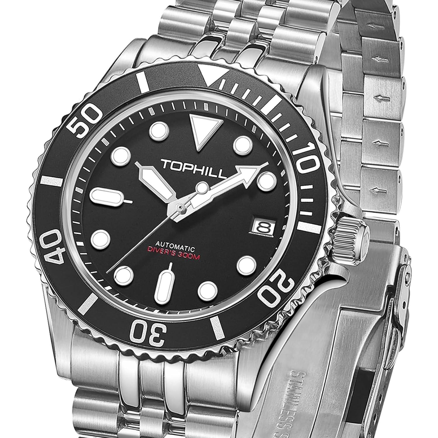 Reloj de Buceo Automático TOPHILL TD007 300m Negro