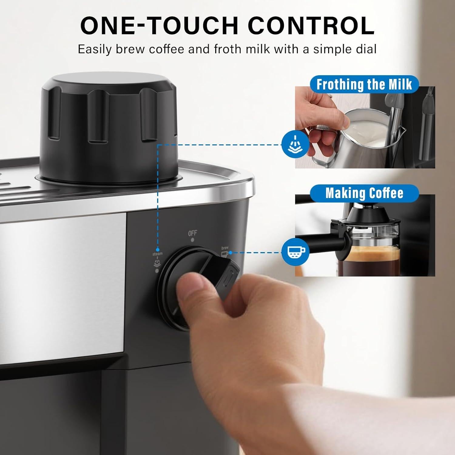 Cafetera Espresso XIXUBX CM520 800W 6 Bar con Espumador