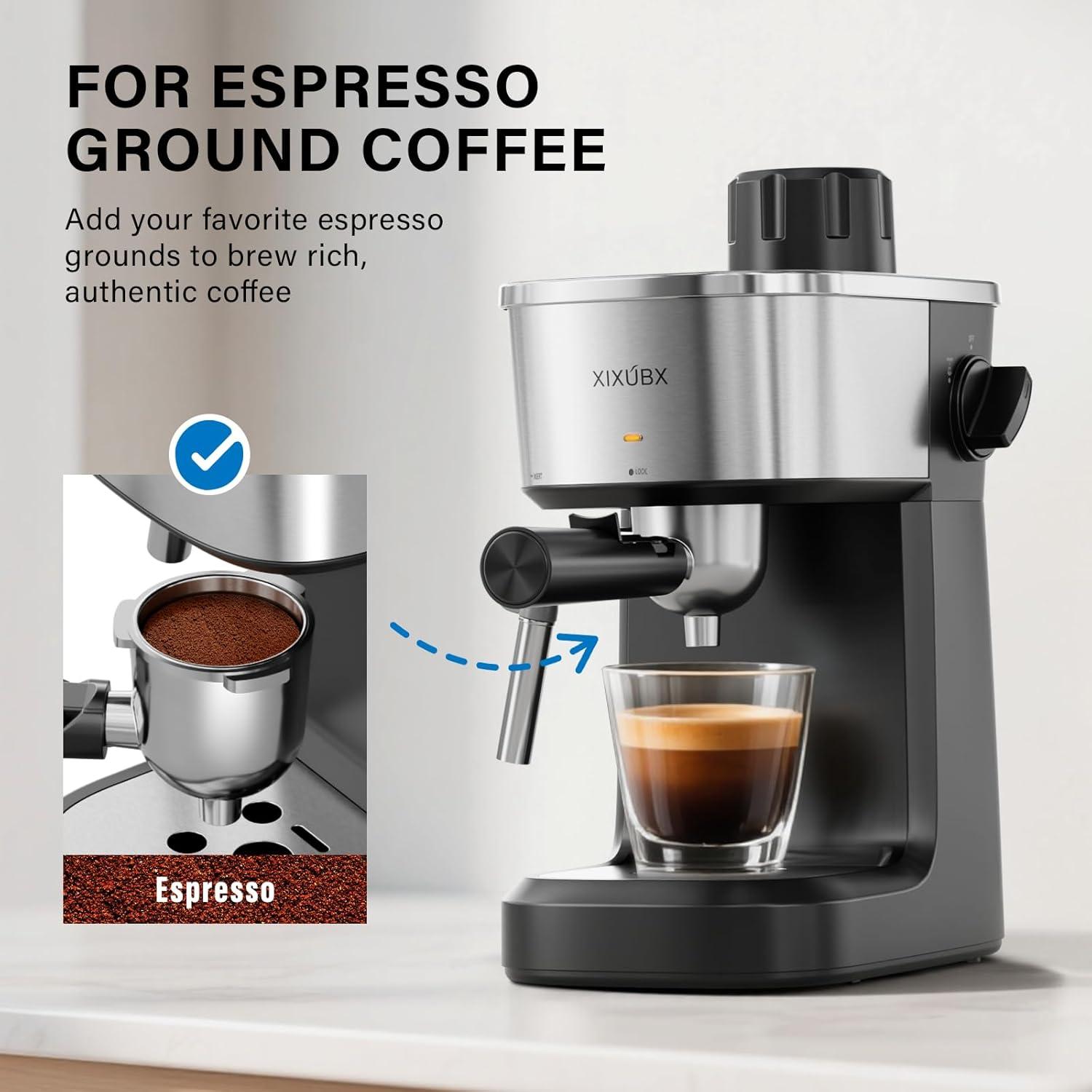 Cafetera Espresso XIXUBX CM520 800W 6 Bar con Espumador