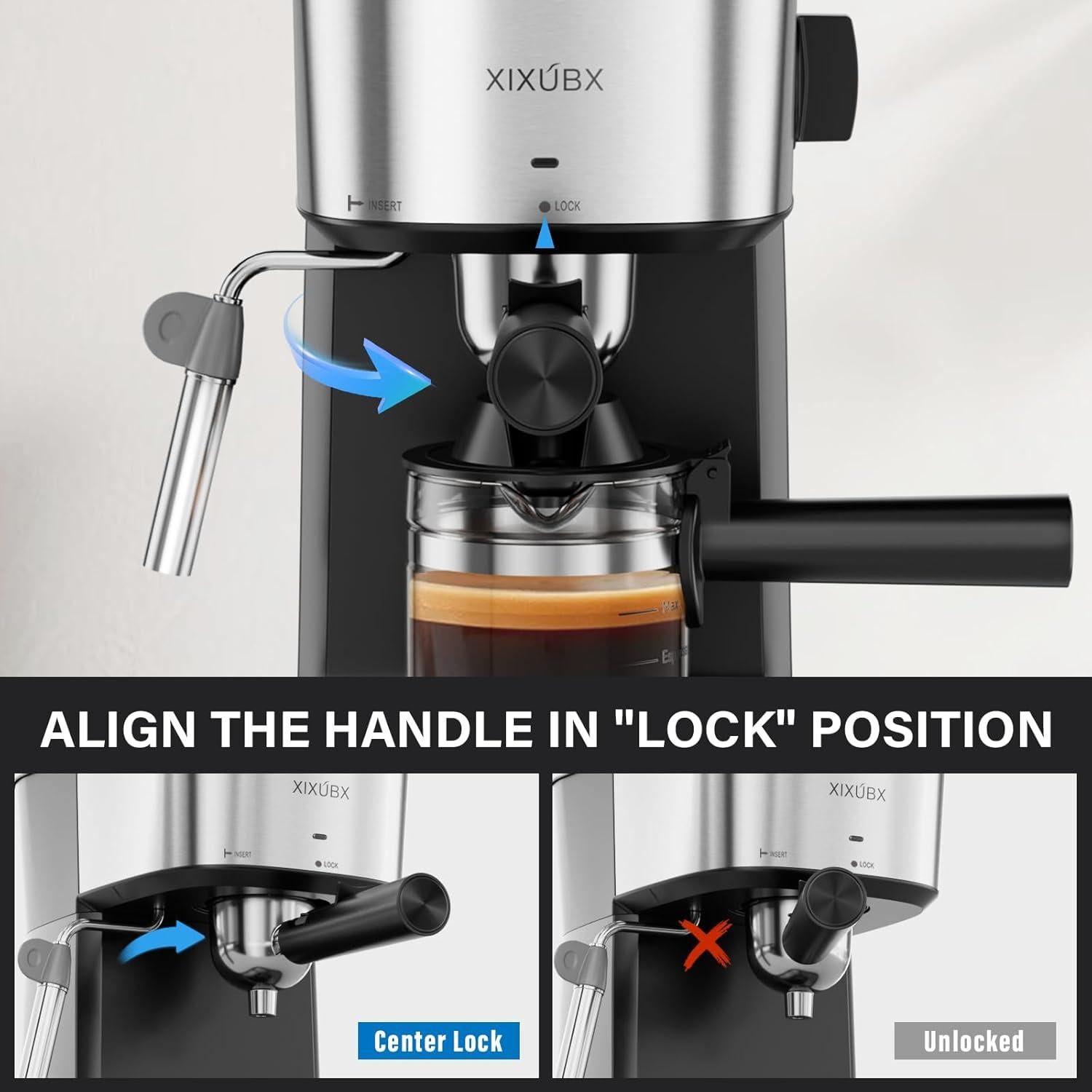 Cafetera Espresso XIXUBX CM520 800W 6 Bar con Espumador