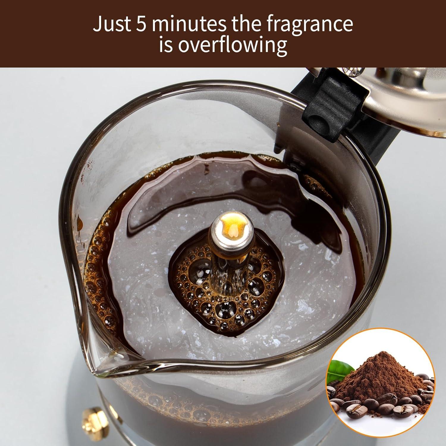 Cafetera Espresso Moka Pot LAOION 6 Tazas 240ml Acero Inoxidable