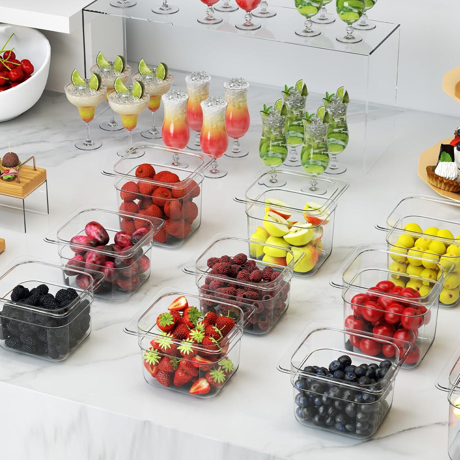 Bandeja Plástica Transparente HNEDSEN 10 cm Profundidad 6 PCS