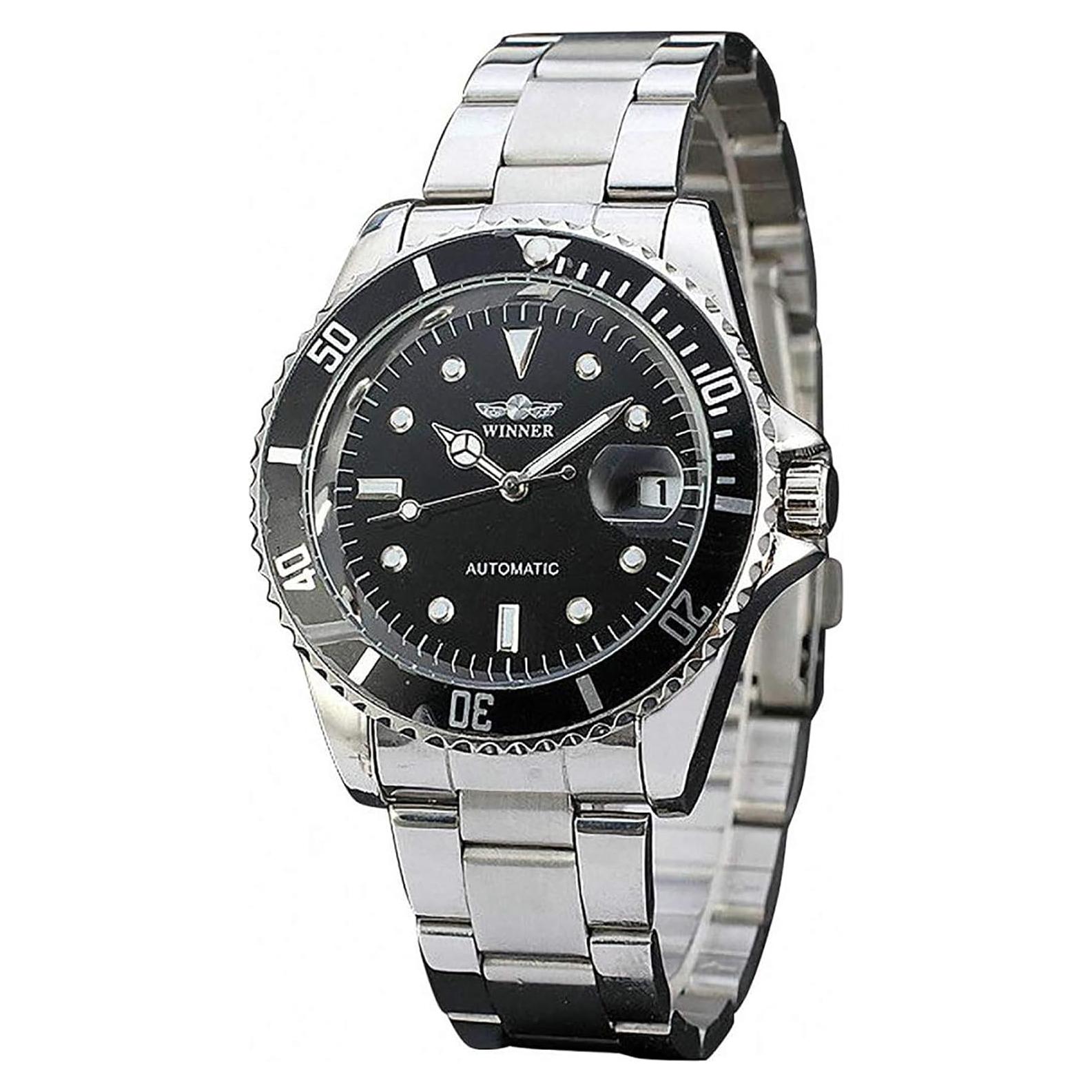 Men Automatic Mechanical Watches Full Steel Waterproof Mens Watches with Calendar