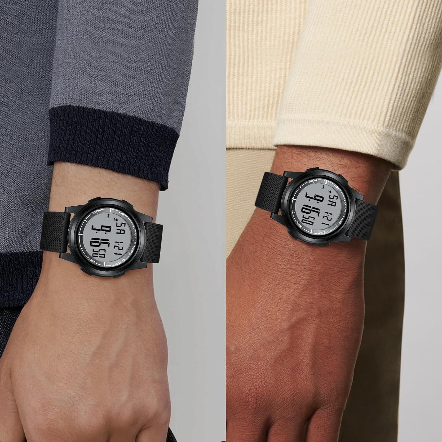 Reloj Digital Deportivo HANPOSH Hombre Impermeable LED Cronómetro