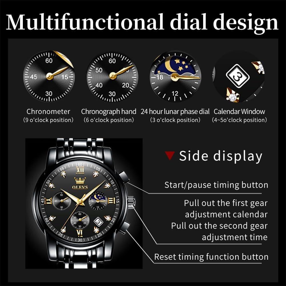 Reloj OLEVS Hombre Analógico Cuarzo Acero Inoxidable 42mm