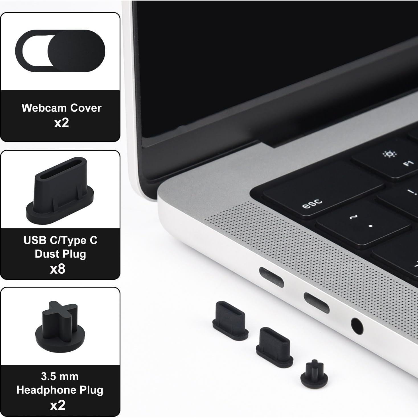 10 Tapas de Polvo para Puertos MacBook Air/Pro 2025-2018