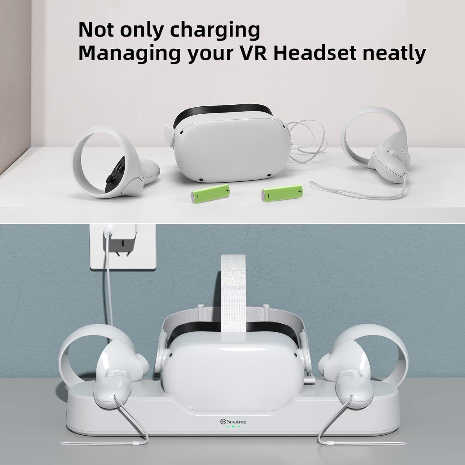 Base de Carga Smatree para Quest 2 con 2 Baterías Recargables