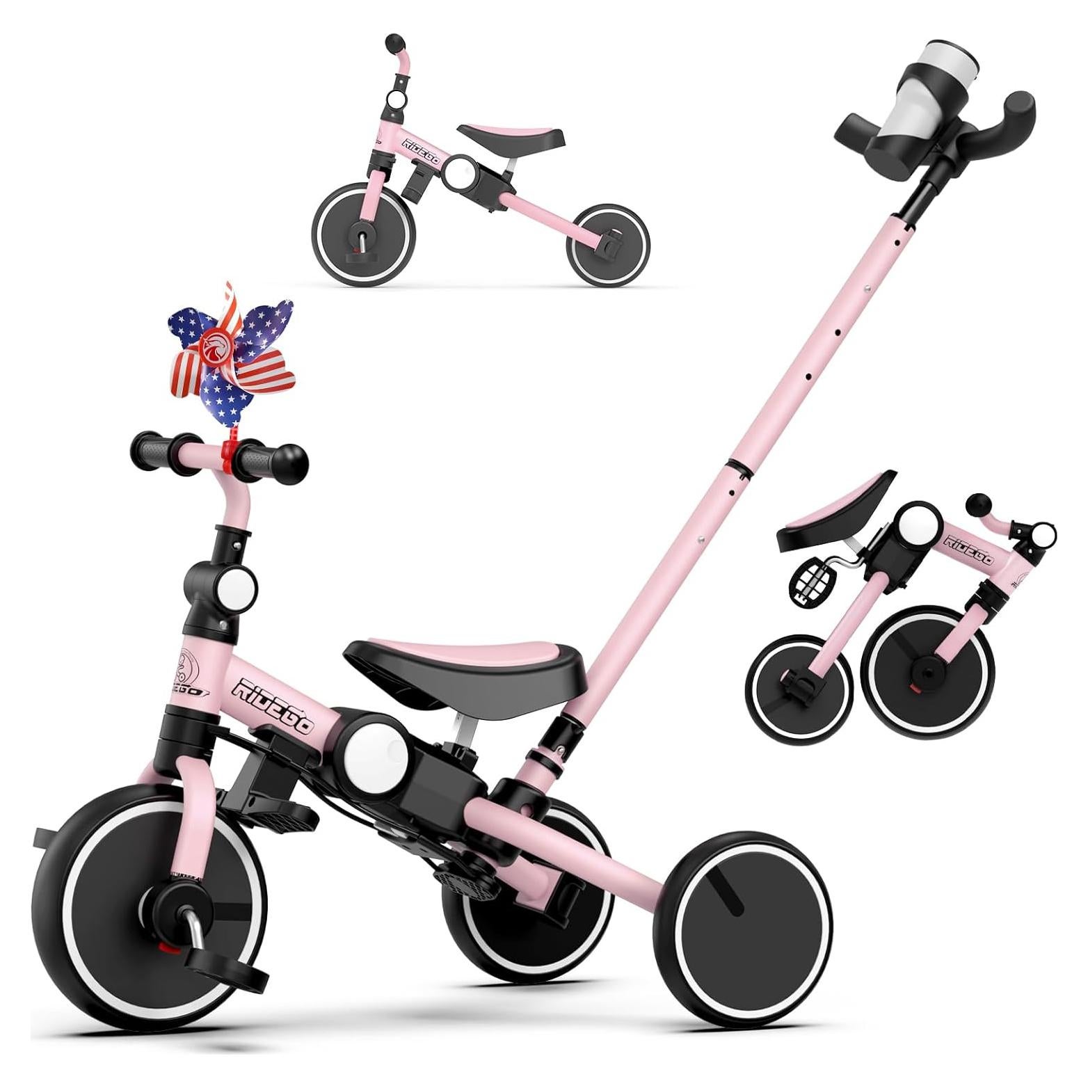 Triciclo 5 en 1 Ridego para Niños 2 a 5 Años Rosa