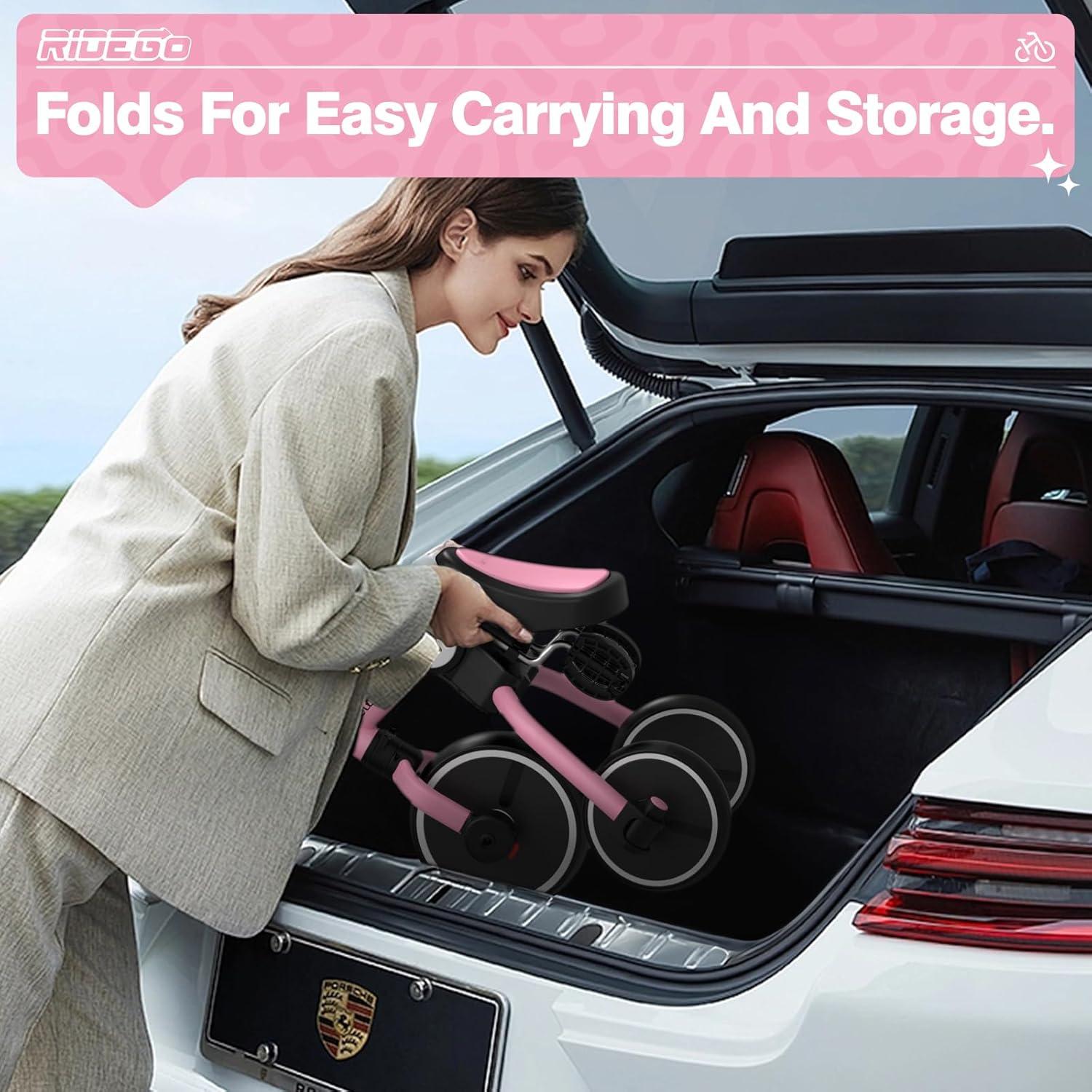 Triciclo 5 en 1 Ridego para Niños 2 a 5 Años Rosa