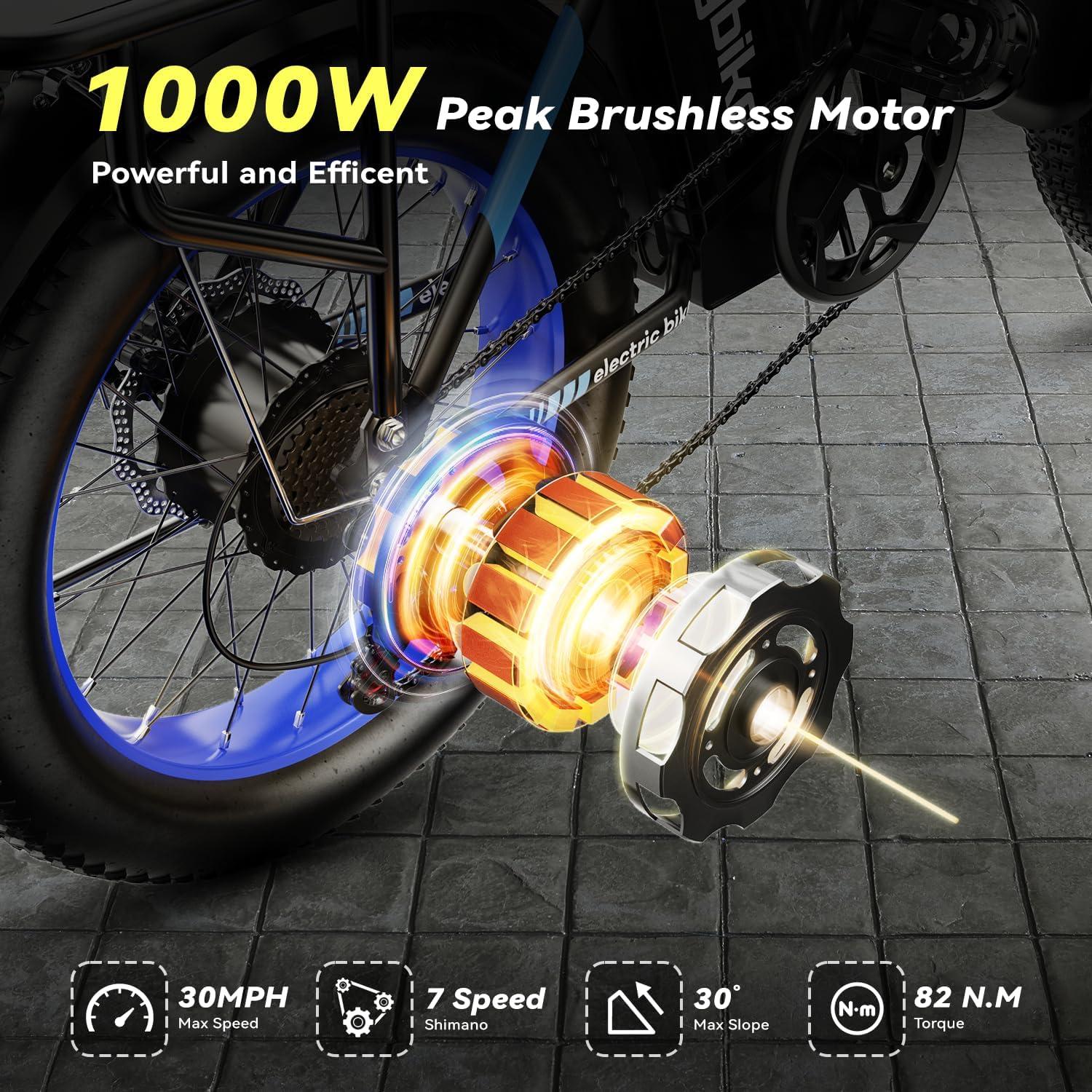 Bicicleta Eléctrica Plegable EUYBIKE 1000W 48V 20Ah 80km