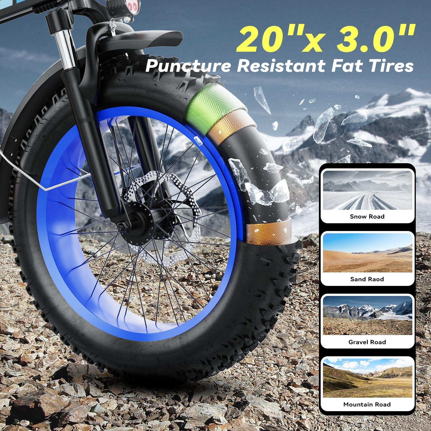 Bicicleta Eléctrica Plegable EUYBIKE 1000W 48V 20Ah 80km