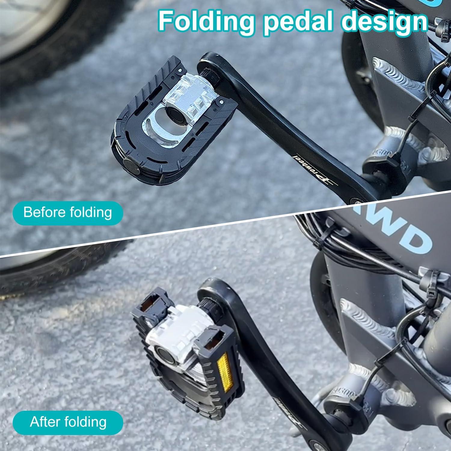 Pedales Plegables HANEVEAR 12.45x6.86cm Aluminio Antideslizantes