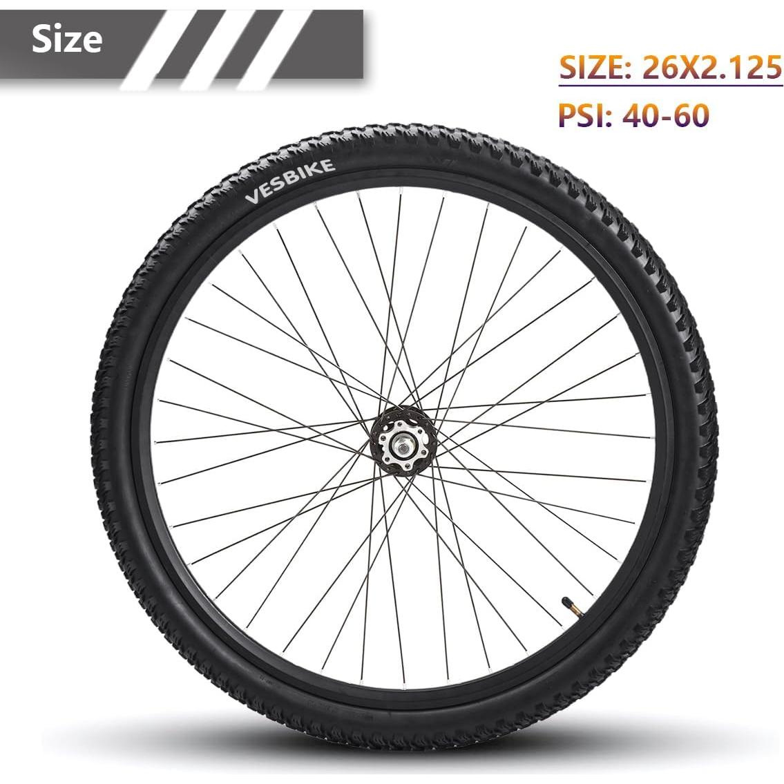 Neumáticos de Bicicleta de Montaña VESBIKE 26" Plegables Paquete de 2