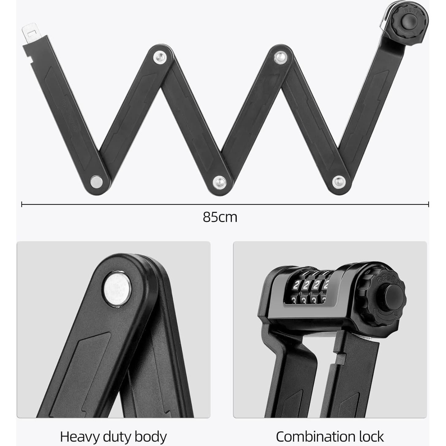 Candado Plegable Antirrobo ROCKBROS 4 Dígitos Alta Resistencia