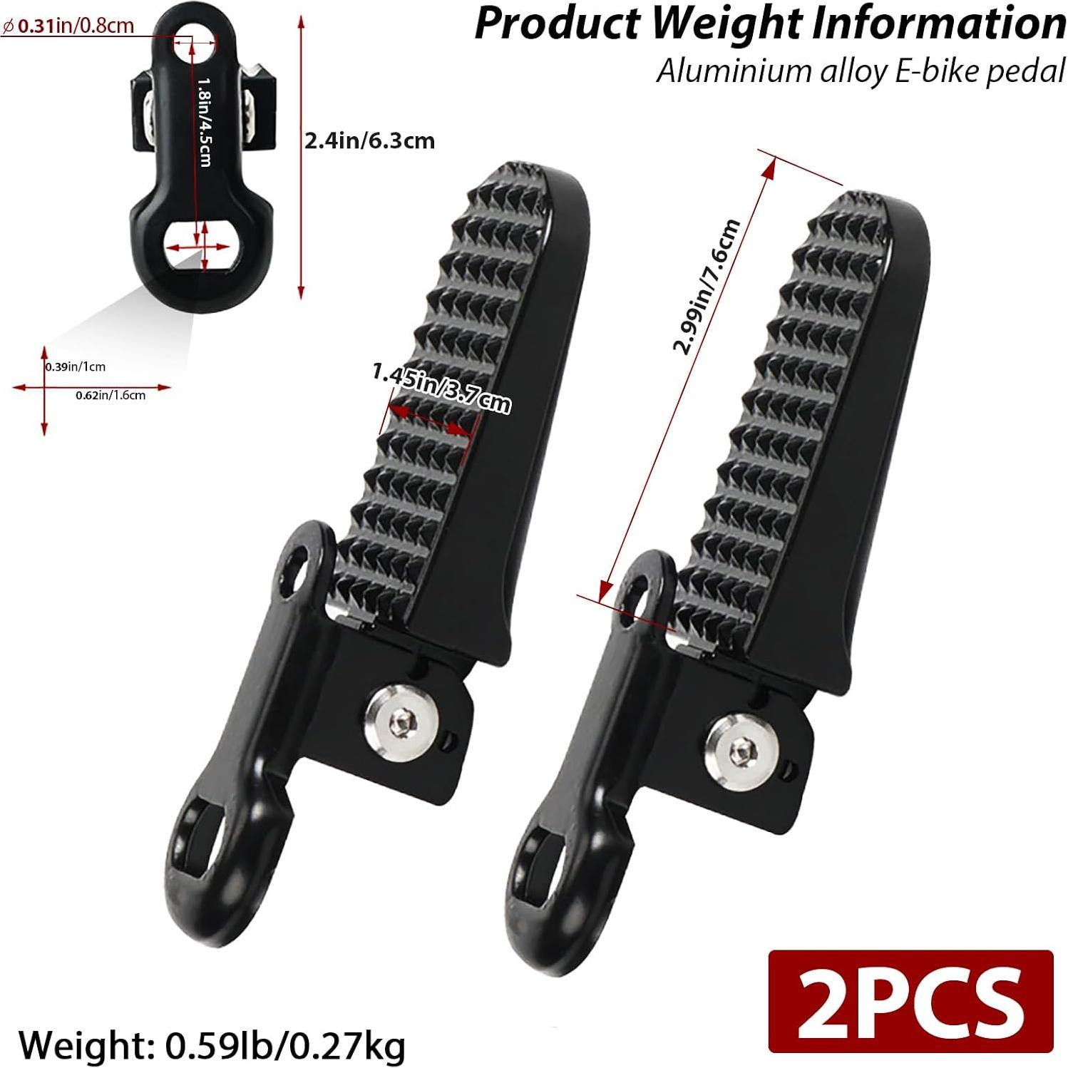Pedales Traseros Plegables Airuzara para Bicicleta de Montaña