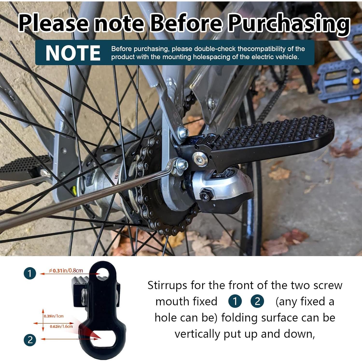 Pedales Traseros Plegables Airuzara para Bicicleta de Montaña