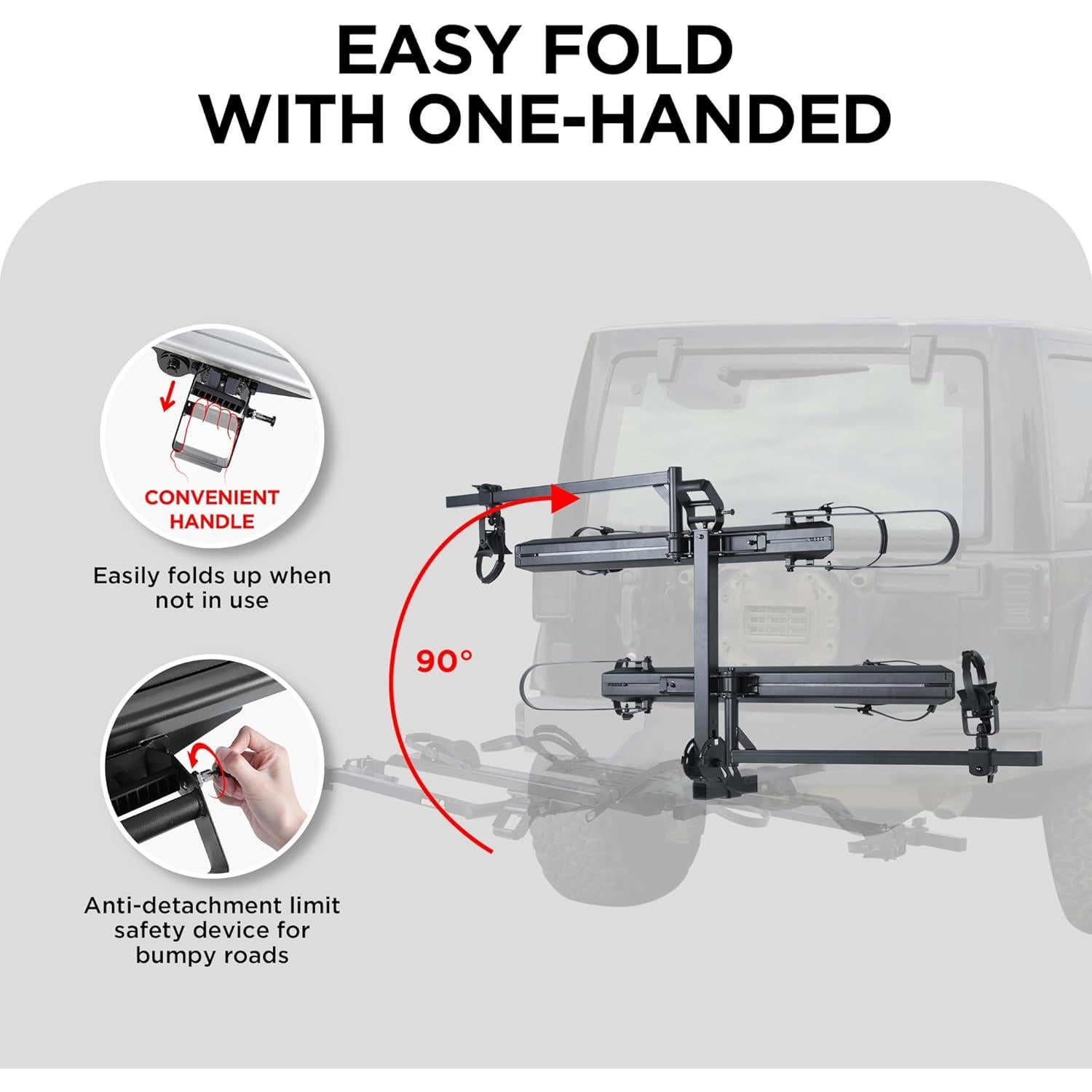 Portabicicletas de Aluminio Young Electric 200 kg 2-Ebike con Rampa