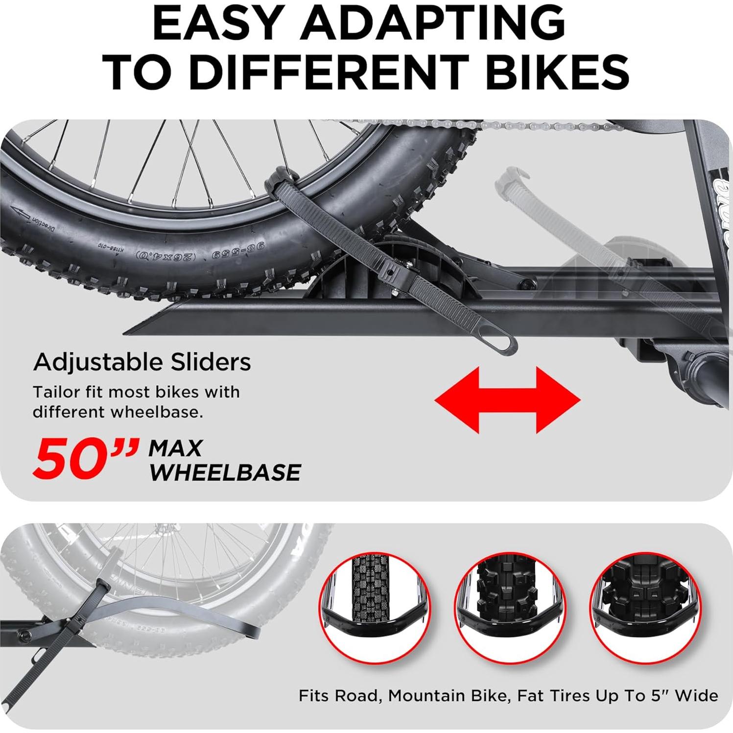 Portabicicletas de Aluminio Young Electric 200 kg 2-Ebike con Rampa