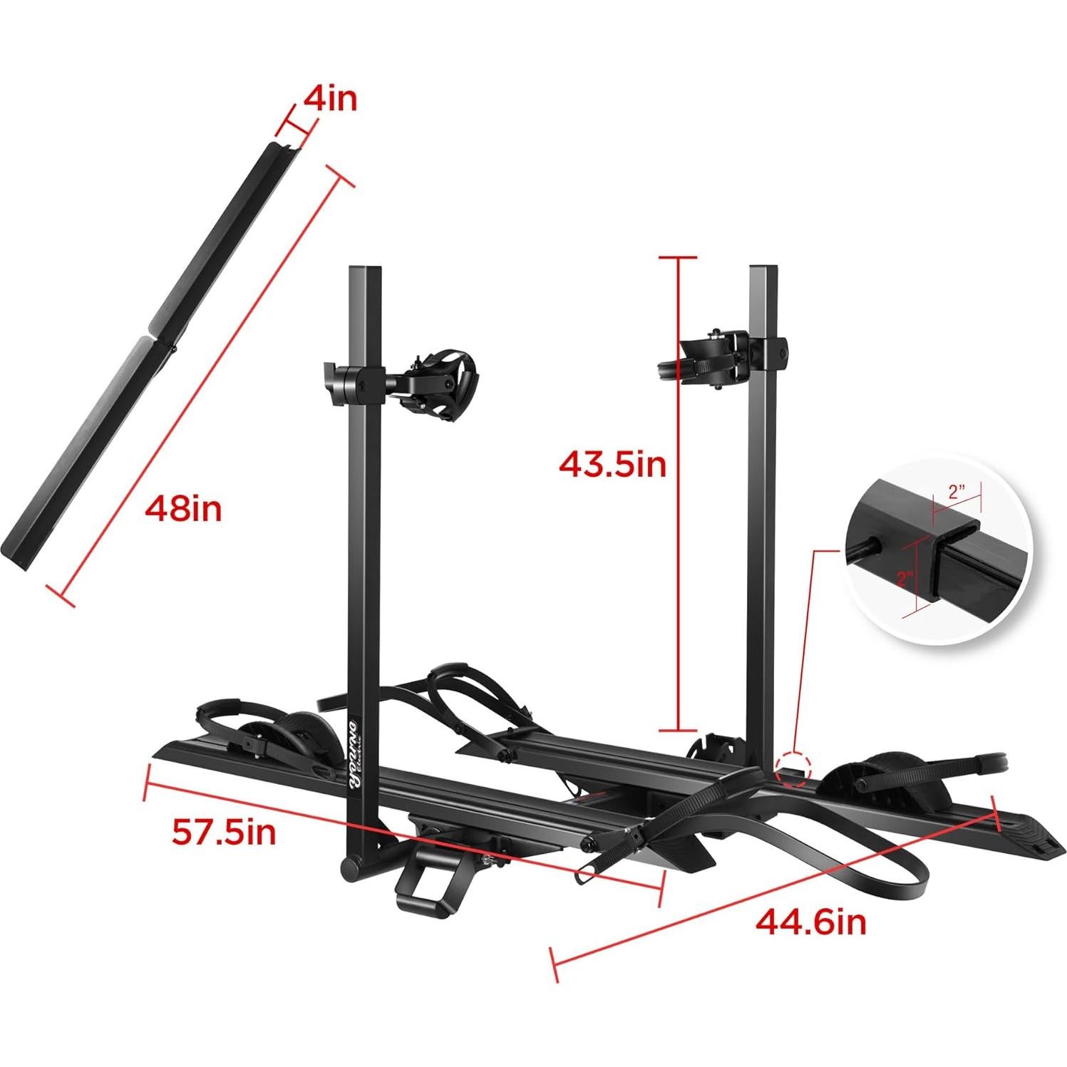 Portabicicletas de Aluminio Young Electric 200 kg 2-Ebike con Rampa